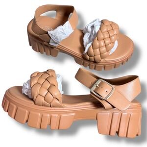 NIB Weeboo HIGH 2 Brown Braided Platform Chunky Sole Sandals Women's Size 6